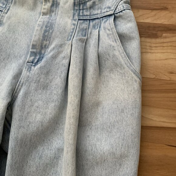 Bugle Boy Hi Rise Pleated Tapered Acid Wash Jeans 29W 29.5 Inseam Vintage 80’s - Picture 3 of 12